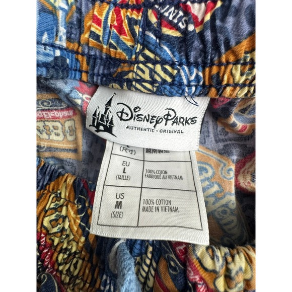 Disney Parks Pajama Pants Lounge Pants Size M Mickey Mouse Attractions Print - Picture 6 of 10